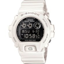 Casio Men's White Resin G-Shock Classic Black Digital DW6900NB-7