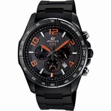 Casio Watch, Mens Chronograph Edifice Black Resin Strap 50x44mm EFR516