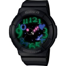 Casio Women's Bga131-1b Baby-g Black Analog Watch With Fluorescent Backlight