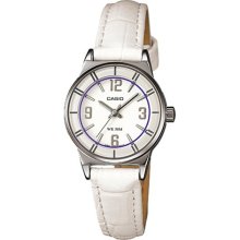 Casio Women's Core LTP1361L-7AV White Leather Quartz Watch with W ...