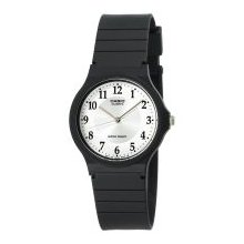 Casio Women's Mq24-7B3 Black Resin Quartz Watch With White Dial