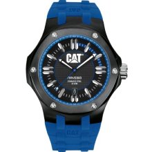 CAT Mens Navigo Analog Stainless Watch - Blue Rubber Strap - Black Dial - A1.161.26.126