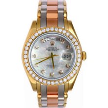 Certified Pre-Owned Rolex Day-Date Masterpiece Tri Gold Watch 18948Tri