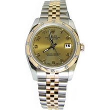 Champagne Arabic dial pearlmaster diamond bezel rolex date just watch