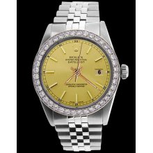 Champagne stick dial datejust gents watch stainless steel jubilee bracelet rolex - Stainless Steel
