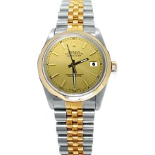 Champagne Stick dial two tone Rolex datejust watch man lady date just - Yellow - Metal - 6