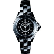 Chanel Women's J12 Jewelry Black & Diamonds Dial Watch H2427