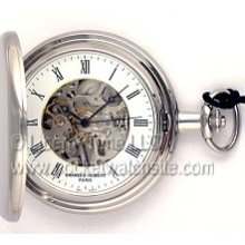 Charles Hubert 3576W Mechanical 17 Jewel Silver Pocket Watch