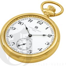 Charles Hubert Gold-Plated Open Face Mechanical Pocket Watch 3756-GA