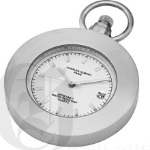 Charles Hubert Premium Open Face White Dial Stainless Steel Pocket Watch with Wide Border 3542