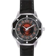 Christian Audigier Men's Revo SWI-661 Black Leather Quartz Watch ...