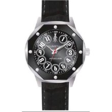 Christian Audigier Men's Revo SWI-664 Black Leather Quartz Watch ...