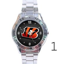 Cincinnati Bengals Stainless Steel Analogue Menâ€™s Watch