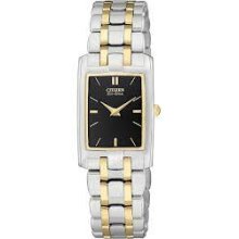 Citizen $450 Womens Eco-drive Two-tone Ss Watch Stiletto Collection Eg3184-50e