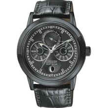 Citizen Eco-drive Calibre 8730 Moon Phase Black Dial Men's Watch Bu0035-06e