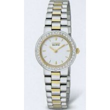Citizen Eco Drive Ladies` 2-tone Silhouette Crystal Watch (23 Mm Case)