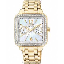Citizen Eco-Drive Ladies Silhouette Crystal Watch MOP Dial FD1042-57D
