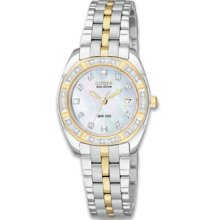 Citizen Eco-Drive Paladion Ladies Two-Tone Diamond Stainless Steel Watch