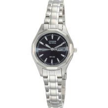 Citizen Eco-drive Women's Black Dial Stainless Steel Watch ...