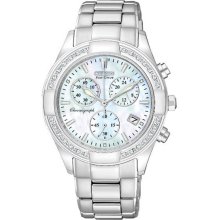 Citizen Ladies Eco-Drive Regent Chronograph Mother of Pearl with Diamonds FB1220-53D