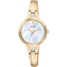 Citizen Ladies Rose gold Silhouette Eco-Drive with Swarovski Crystals Mother of Pearl Dial EX1153-54D