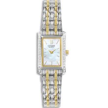 Citizen Quartz Ladies Rectangular Two-Tone Stainless Steel Watch