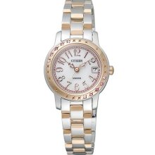 Citizen Wicca Eco-drive Girls Swarovski Crystals Dual Tone Watch Ew1554-50a