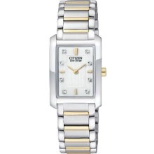 Citizen Womens Eco-Drive Palidoro Stainless Watch - Two-Tone Bracelet - Pearl Dial - EX1074-59A