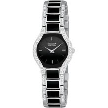 Citizen Women's Ew9870-64e Eco-drive Normandie Black Resin Watchand Bracelet Set