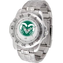 Colorado State Rams CSU Mens Sports Steel Watch