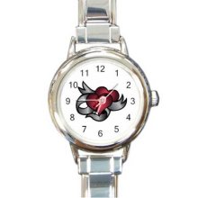 Colored Tattoo Round Italian Charm Watch 06