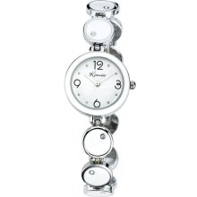 Contrast Bezel Bracelet Watch-white