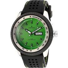 Croton Watches Men's Aquamatic Green Dial Black Silicone Black Silico