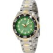 Croton Women's CA201228TTGR Green Dial Two Tone Stainless Steel