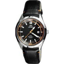 CUNC2002B Orient Quartz Mens Black Sports Watch Leather