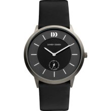 Danish Design Men's Quartz Watch With Black Dial Analogue Display And Black Leather Strap Dz120121