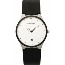 Danish Design Womens Anna Gotha Stainless Watch - Black Leather Strap - White Dial - DDSIV12Q884