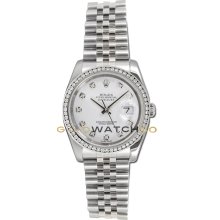 Datejust 116200 Steel Jubilee Band White Diamond Dial & Bezel