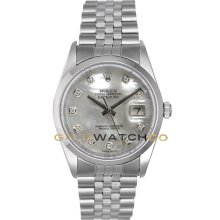 Datejust 16200 Jubilee Band Smooth Bezel MOP Diamond Dial