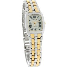 Decade Quartz Ladies MOP Roman Numeral Dial Two Tone Fashion Watch 12061