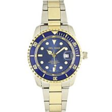 Del Mar 50119 Mens 200 Meter Sport Watch Two Tone with Blue Dial