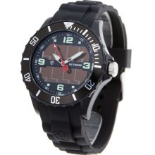 Detomaso Edoardo Solar Men's Quartz Watch With Multicolour Dial Analogue Display And Black Silicone Strap Dt2008-B