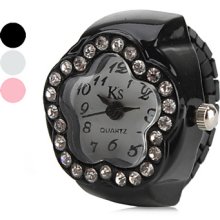 Diamond Women's Star Style Alloy Analog Quartz Ring Watch (Assorted Colors)