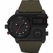 Diesel 3 Time Zones Analog Digital Mens Watch