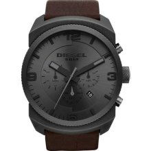 Diesel Brown Leather Chronograph Mens Watch Dz4256