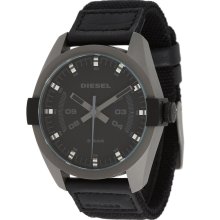 Diesel DZ1489 Sandblasted Black Dial Black Canvas Strap Men's Watch