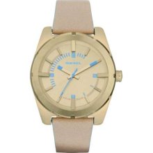 Diesel Ladies' Good Company, Gold Dial, Gold Leather Strap DZ5357 Watch