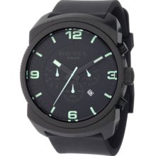 Diesel Men's Black Stainless Steel Case Chronograph Black Dial Black Polyurethane Strap Date Display DZ4192