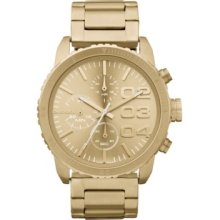 Diesel Mens Chronograph Stainless Watch - Gold Bracelet - Gold Dial - DZ5302