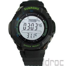 Digital El Backlit Waterproof Fishing Barometer Altimeter Thermometer Watch